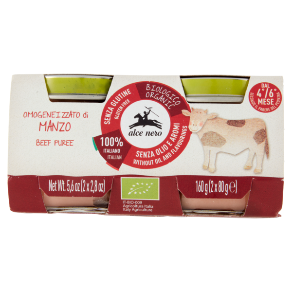 alce nero Omogeneizzato di Manzo 2 x 80 g