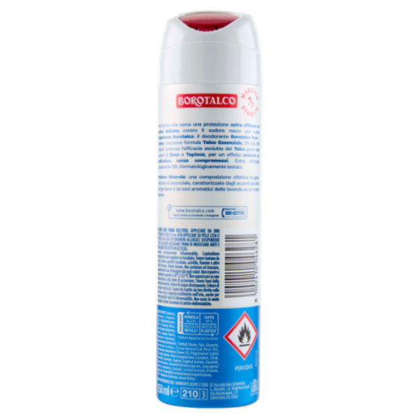 Borotalco purø Uomo Profumo di Minerale Deo 0% Sali 150 ml