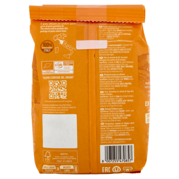Pasta Toscana Bio Integrale Fusilli 85 500 g