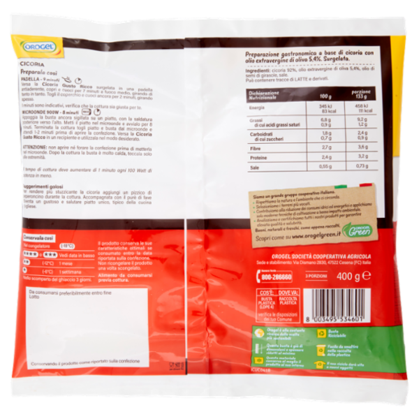 Orogel Gusto Ricco Cicoria Surgelati 400 g