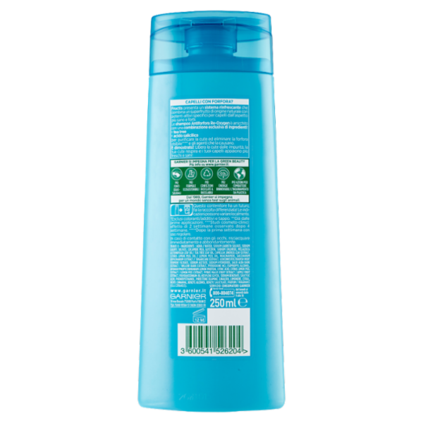 Garnier Shampoo Fructis Rigenera Antiforfora, Antiforfora e Antibatterico, 250 ml