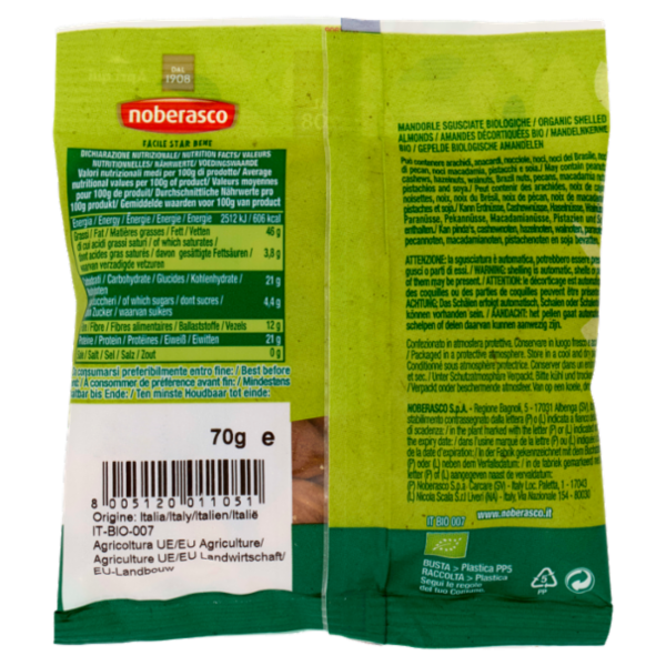 noberasco Bio Mandorle Sgusciate 70 g