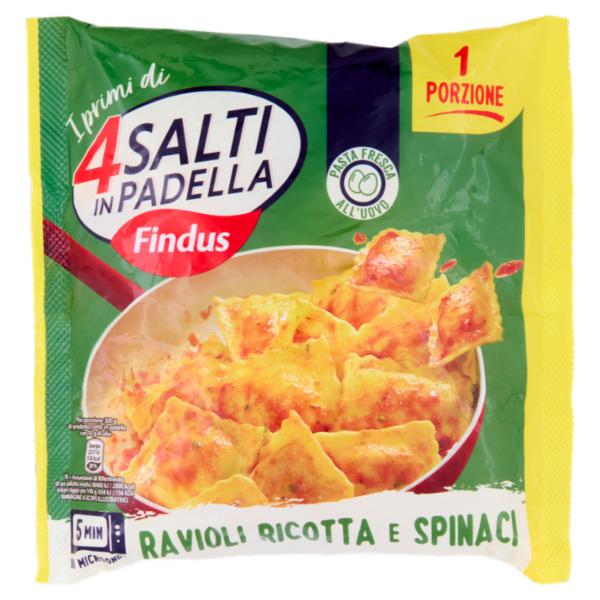 4 Salti in Padella Findus Ravioli Ricotta e Spinaci al pomodoro 300 g