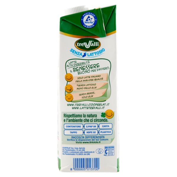 treValli Latte Alta Digeribilità Senza Grassi Vivi Leggero 1000 ml