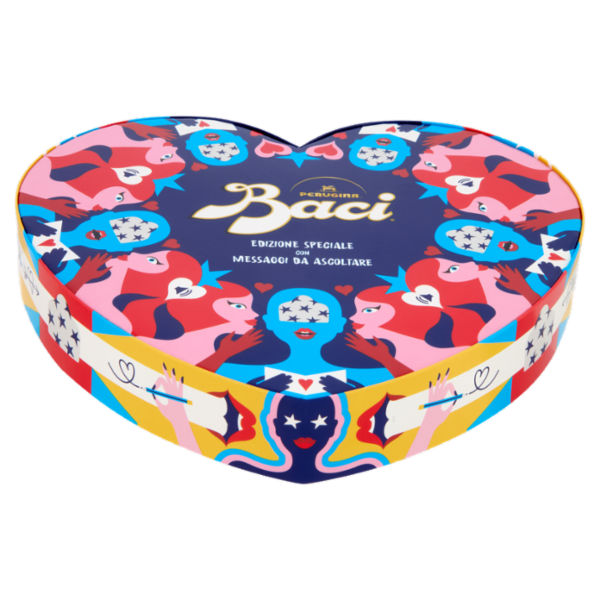 BACI PERUGINA Senti l'Amore Cioccolatini Fondenti ripieni al Gianduia Scatola San Valentino 100g