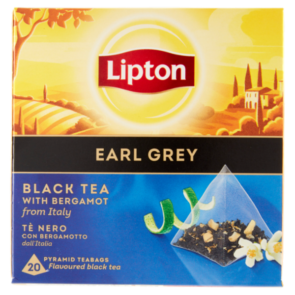 Lipton Earl Grey Tè Nero con Bergamotto 20 Pyramid Teabags 32 g