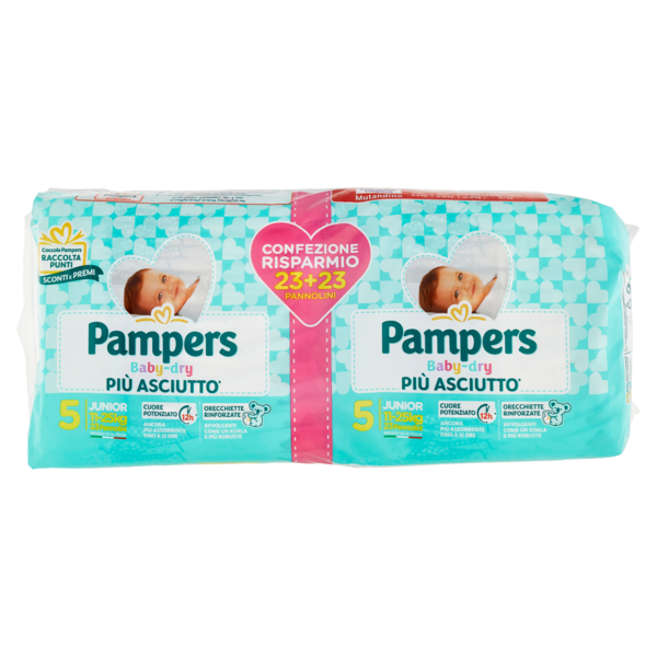Pampers Baby-dry 5 Junior 23+23 pz