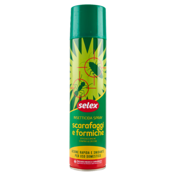 Selex Insetticida Spray Contro Scarafaggi, Formiche e Insetti Striscianti 400 ml
