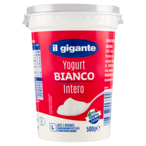 IL GIGANTE Yogurt Bianco Intero 500 g
