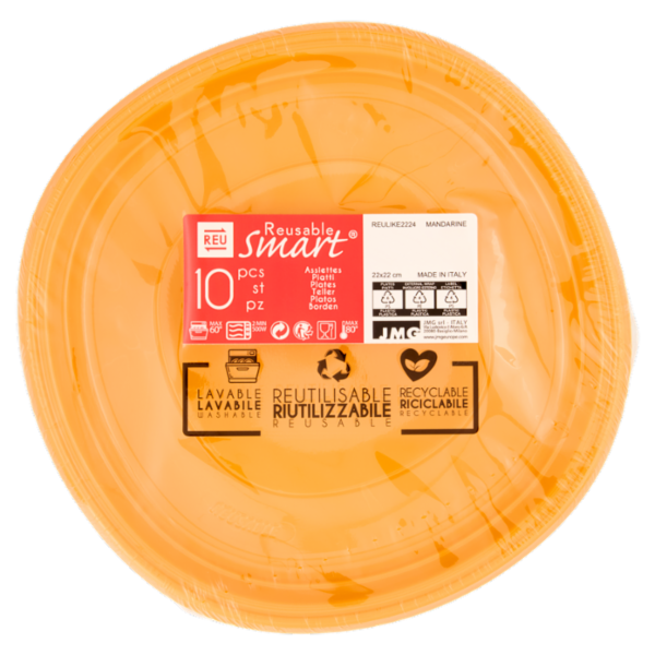Smart Reusable Piatti Mandarine 22x22 cm 10 pz