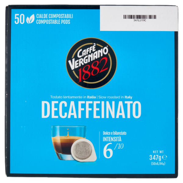 Caffè Vergnano 1882 Decaffeinato Cialde Compostabili 50 x 6,94 g