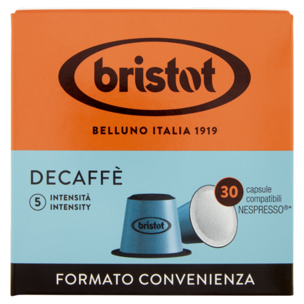 bristot Decaffè 30 capsule compatibili Nespresso* 165 g