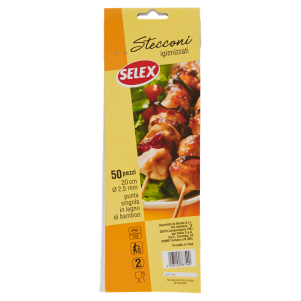 Selex Stecconi per Spiedini in Bamboo 20 Cm 50 pezzi