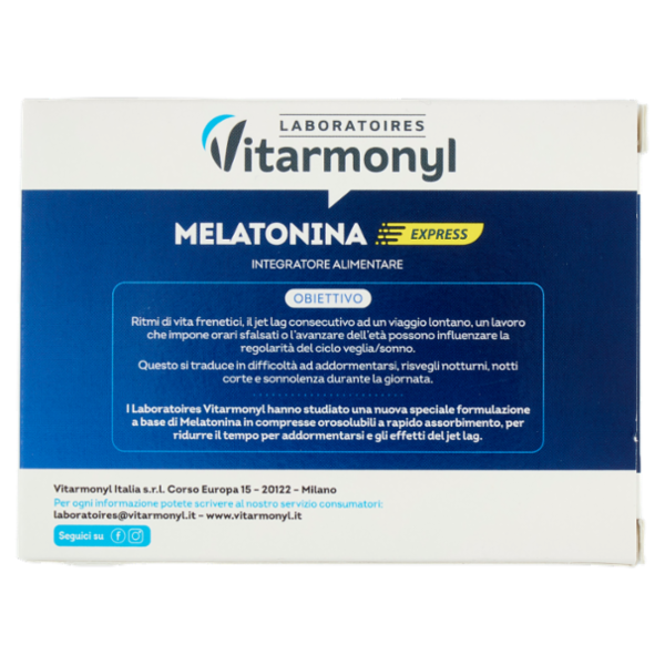 Laboratoires Vitarmonyl Melatonina Express 60 Compresse Orosolubili 4,8 g