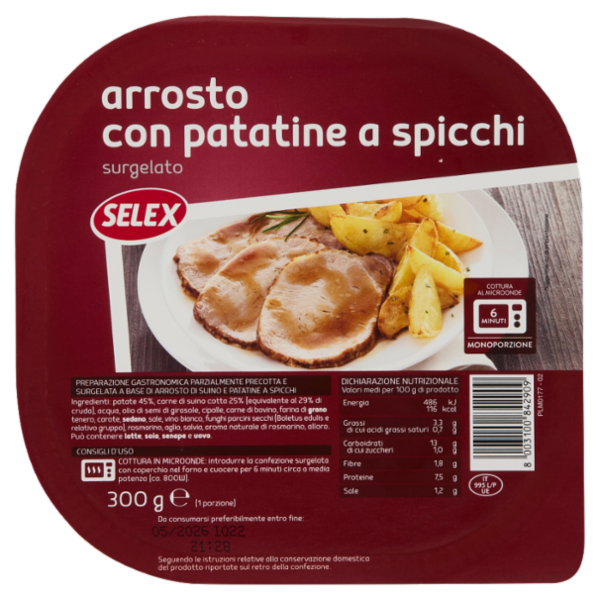 Selex Arrosto con Patatine a Spicchi Surgelato 300 g
