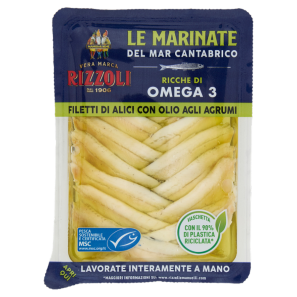 Rizzoli le Marinate del Mar Cantabrico Filetti di Alici con Olio agli Agrumi 80 g