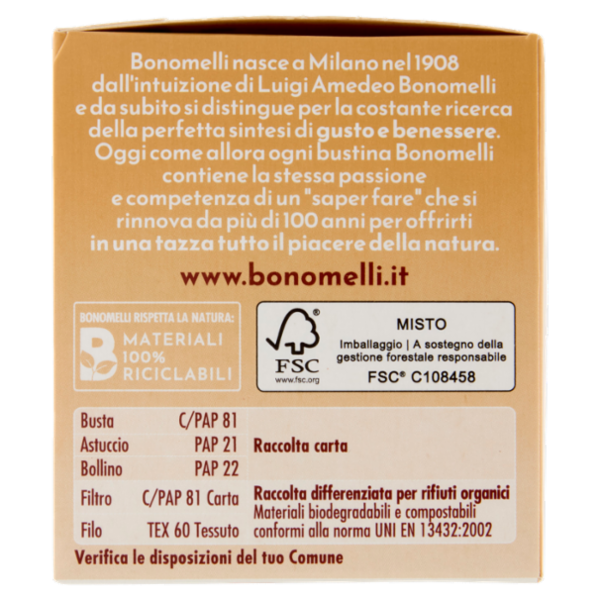 Bonomelli Ventre Sgonfio Tisana per Infusione 16 Filtri 32 g