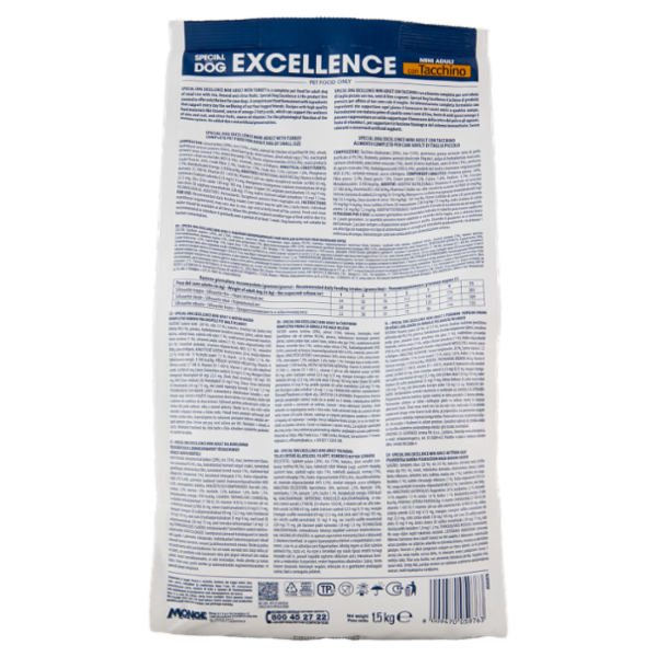 Special Dog Excellence Mini Adult con Tacchino riso, semi di lino, agrumi 1,5 kg