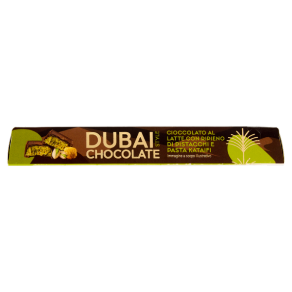 Dubai Style Chocolate Cioccolato al Latte con Ripieno di Pistacchi e Pasta Kataifi 70 g