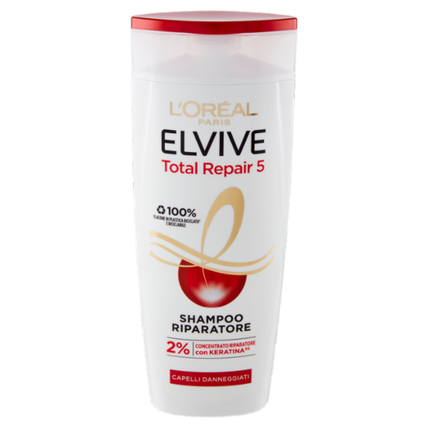 L'Oréal Paris Shampoo Elvive Total Repair 5, Per Capelli Danneggiati, 250 ml