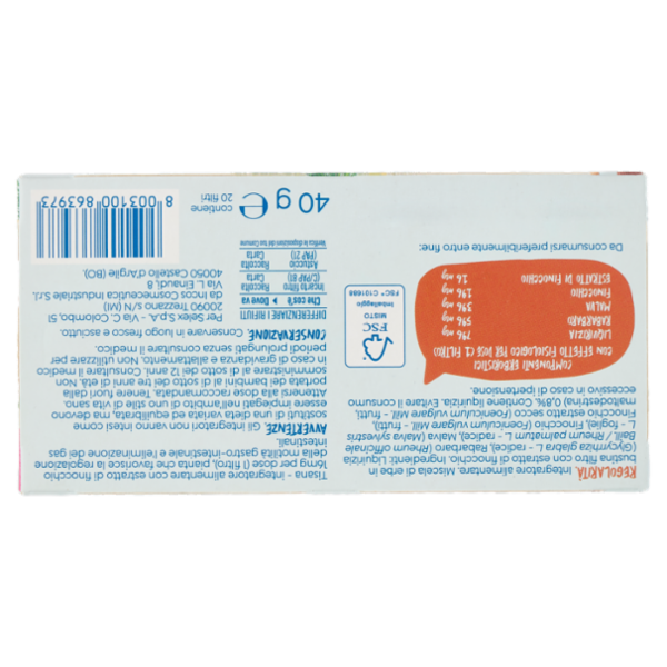 Selex Vivi Bene Tisana Regolarità con Estratto di Finocchio 20 Filtri 34 g