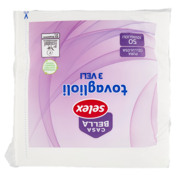 Selex Casa Bella Tovaglioli 3 Veli 38x38 cm Bianchi 50 pezzi