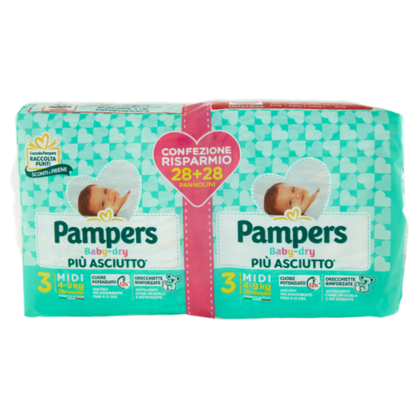 Pampers Baby-dry 3 Midi 28+28 pz