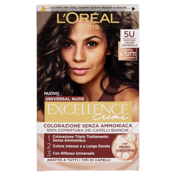 L'Oréal Paris Excellence Creme Universal Nude Colorazione Senza Ammoniaca 5U Castano Chiaro univ.