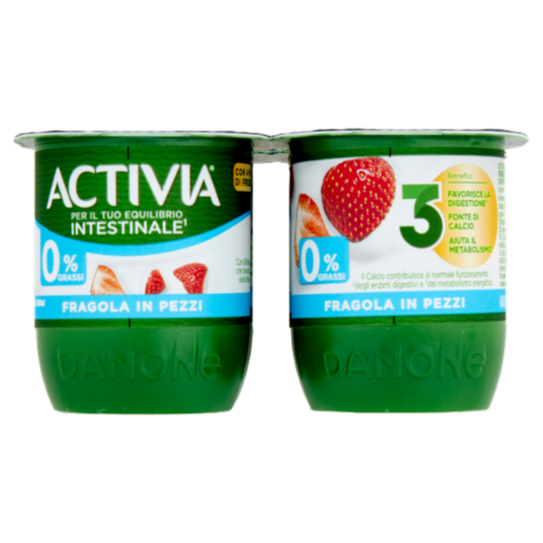ACTIVIA Yogurt con Probiotico Bifidus, 0% Grassi, gusto Fragola, 4x125g