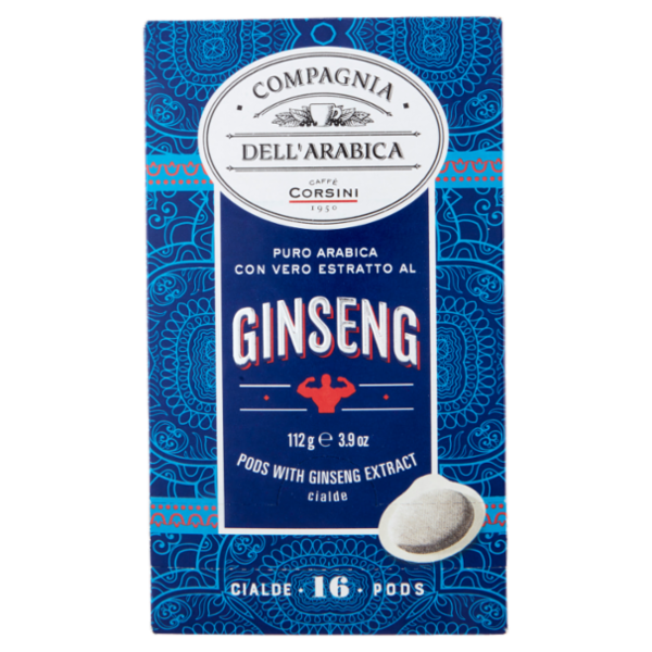 Compagnia dell'Arabica Puro Arabica con Vero Estratto al Ginseng 16 Cialde 112 g