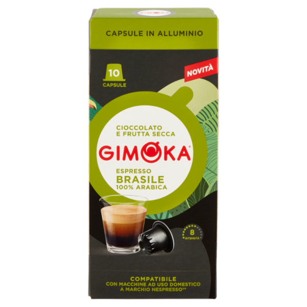 Gimoka Espresso Brasile 100% Arabica Compatibile Nespresso* 10 Capsule 55 g