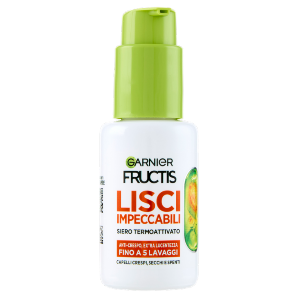 Garnier Fructis Lisci Impeccabili Siero Termoattivato, per Capelli Crespi, Secchi e Spenti, 50 ml