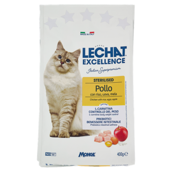 Le Chat Excellence Sterilised Pollo con riso, uova, mela 400 g