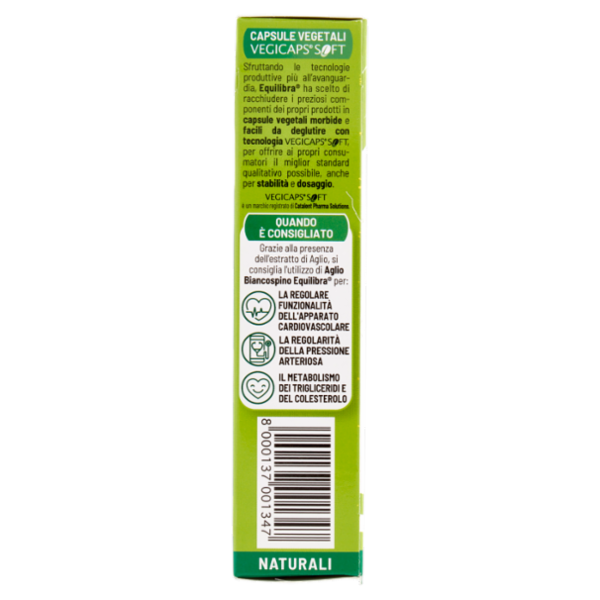 equilibra Aglio Biancospino Pressione e Colesterolo 32 Capsule Vegetali Naturali 38,6 g