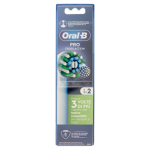 Oral-B Testine Di Ricambio Pro Cross Action Bianche Spazzolino Elettrico Denti Ricaricabile 2 Pz