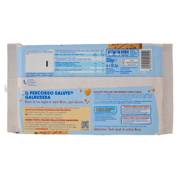 Galbusera Magretti -40% di Grassi* con Orzo e Mais 6 x 58,3 g