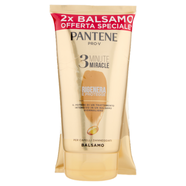 Pantene Pro-V 3 Minute Miracle Balsamo Rigenera e Protegge 2x150 ml