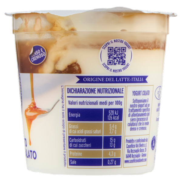 Caseificio Val d'Aveto Yogurt Colato con Caramello Salato 150 g