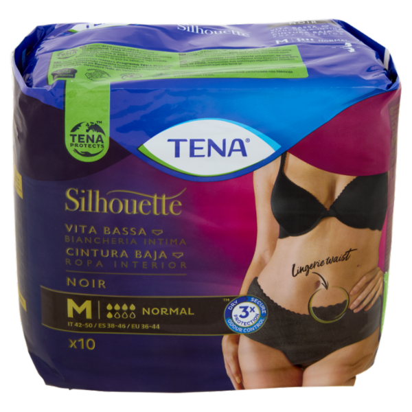 Tena Silhouette Vita Bassa Biancheria Intima Normal M Noir 10 pz