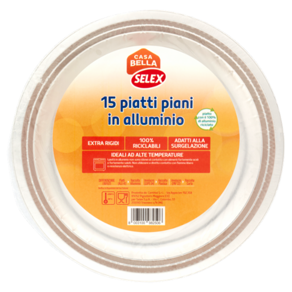 Selex Casa Bella Piatti Piani in Alluminio 15 pezzi