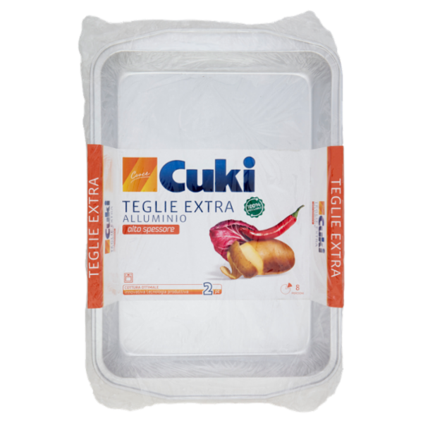 Cuki Cuoce Teglie Extra Alluminio alto spessore 8 Porzioni 2 pz