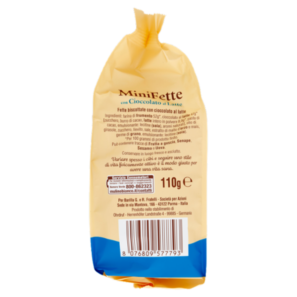 Mulino Bianco Mini Fette con Cioccolato al latte 110g