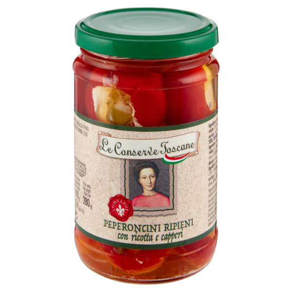 Le Conserve Toscane Peperoncini Ripieni con ricotta e capperi 280 g