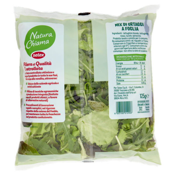 Selex Natura Chiama Misticanza Lavata e Pronta per il Consumo 125 g