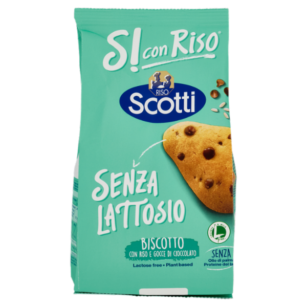 Riso Scotti Si con Riso Senza Lattosio Biscotto con Riso e Gocce di Cioccolato 350 g