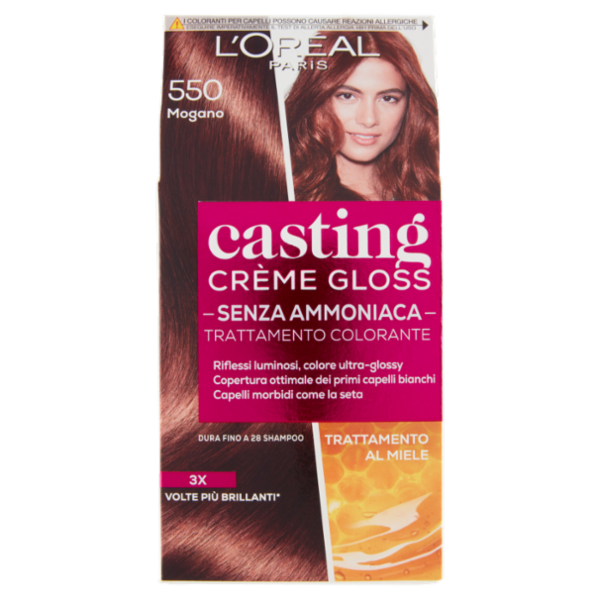 L'Oréal Paris Tinta Capelli Casting Creme Gloss, Senza Ammoniaca, 550 Mogano