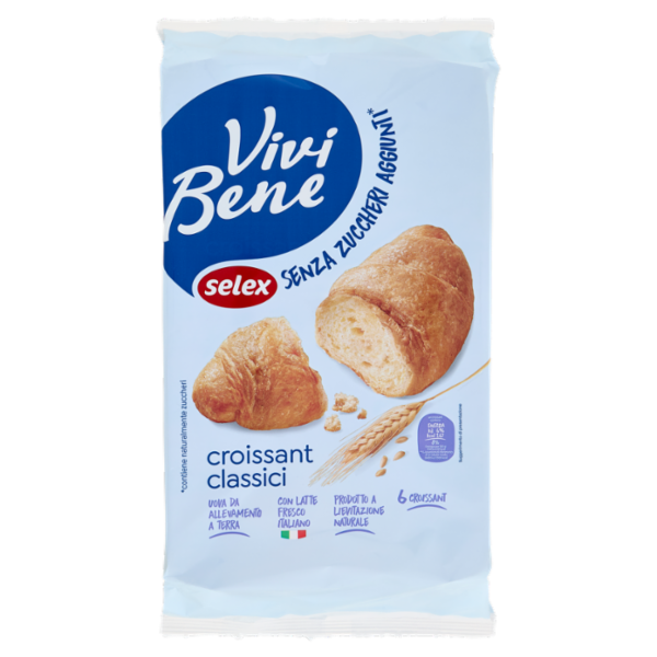 Selex Vivi Bene Croissant Classici Senza Zuccheri Aggiunti 6x40g