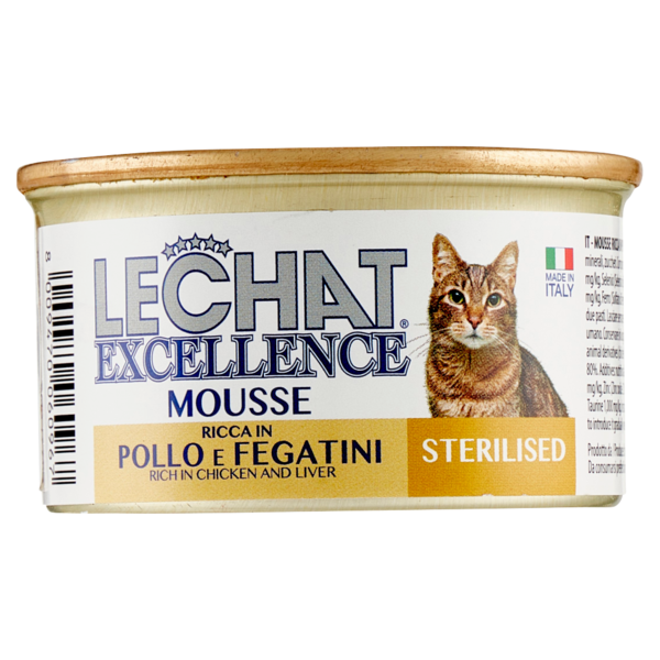 LeChat Excellence Sterilised Mousse Ricca in Pollo e Fegatini 85 g
