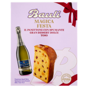 Bauli Magica Festa Panettone Bauli 700 g + Spumante Gran Dessert Dolce Toso 75 Cl