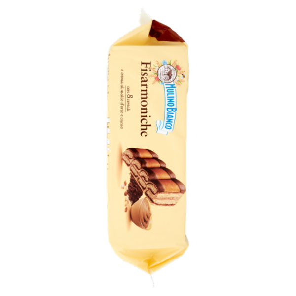 Mulino Bianco Fisarmoniche Merenda con 8 Cereali e Crema al Malto d'Orzo e Cacao 8 pezzi 264g